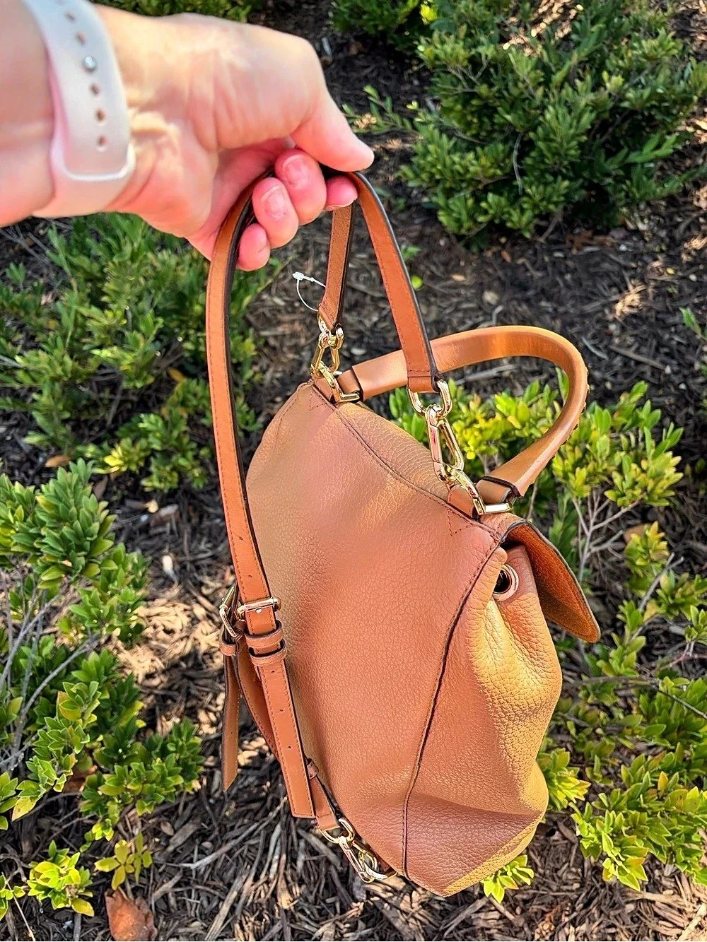 Michael Kors Leather Flap Backpack Brown